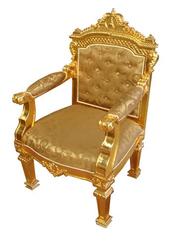 เก้าอี้หลุยส์ประธานไม้สักทำสีทอง